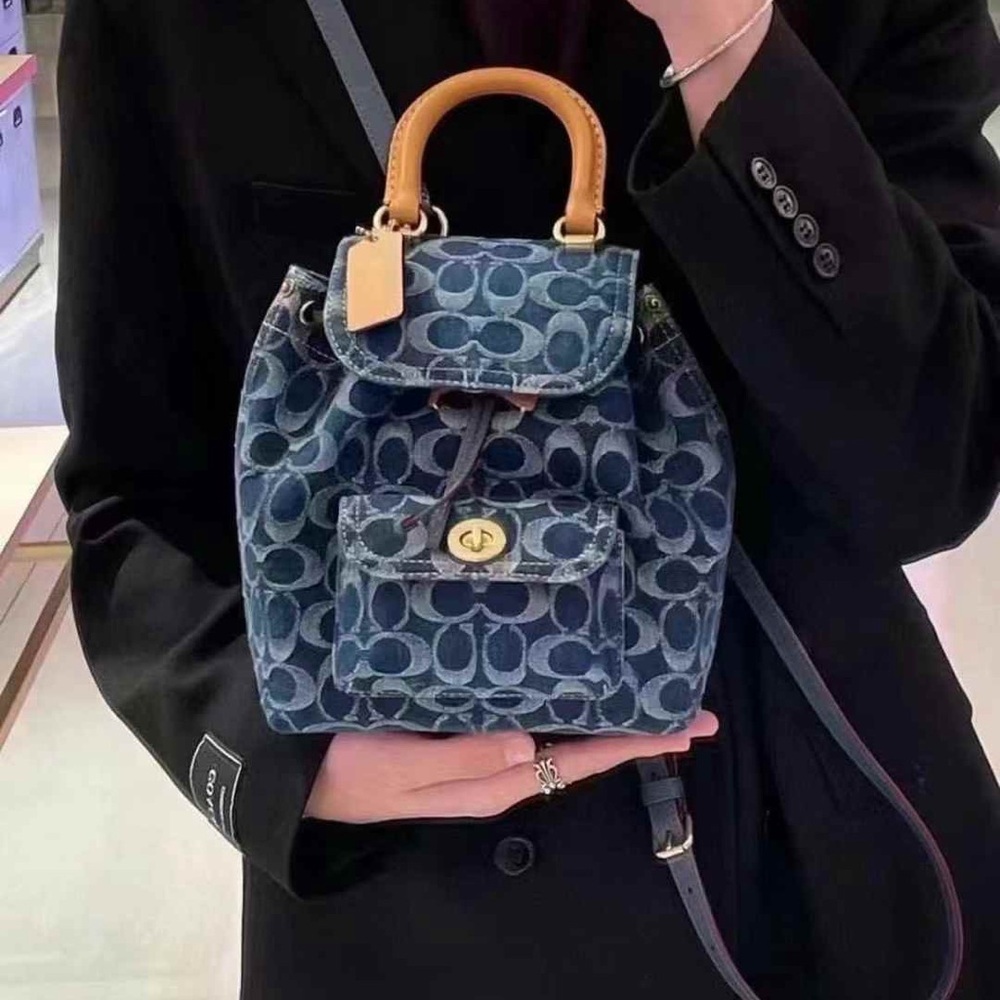 coach Riya Backpack 21 In Signature Denim - Picture 3 of 6